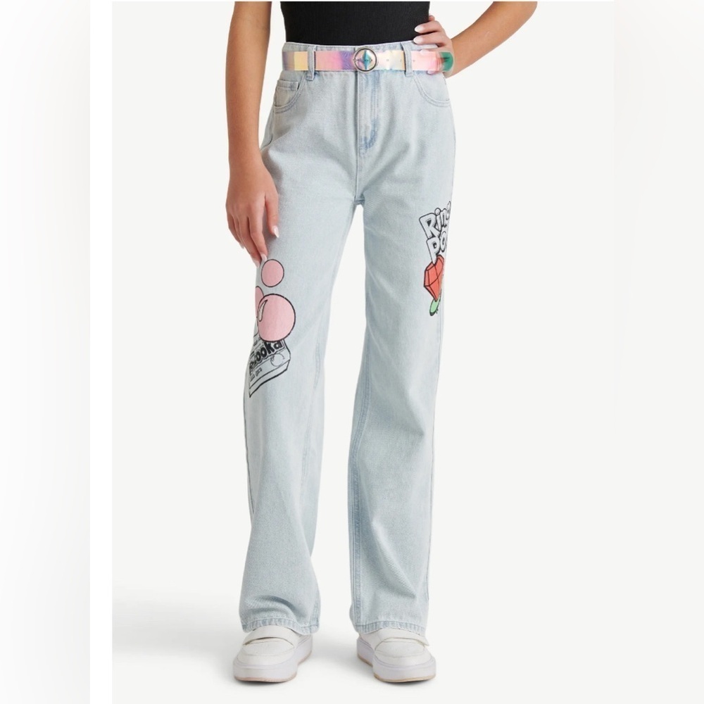 Justice Girls Ring Pop Collab Jeans, Sizes 12
With belt included